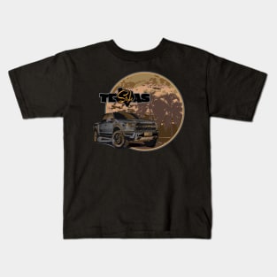Texas-Style Ford Truck beach scene grays and golds colors Kids T-Shirt